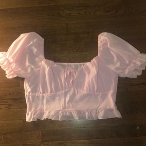 pink cottage core top